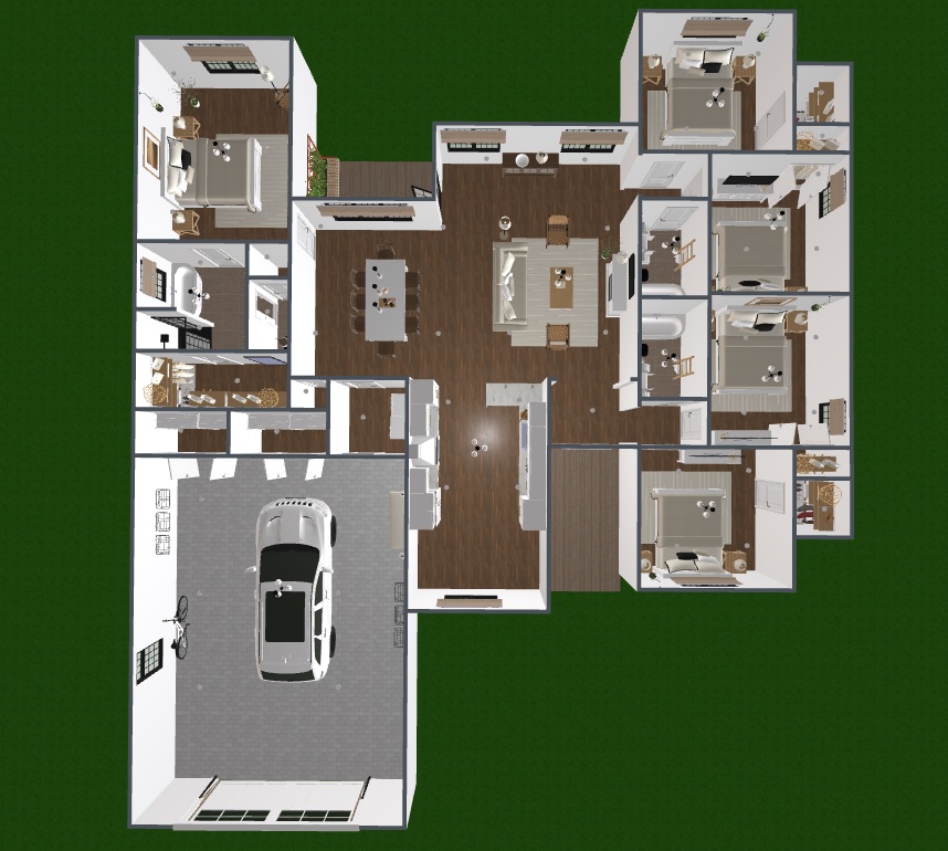 Blueprints - Inviting 5 Bedroom Ranch House Plan with 3.5 Baths