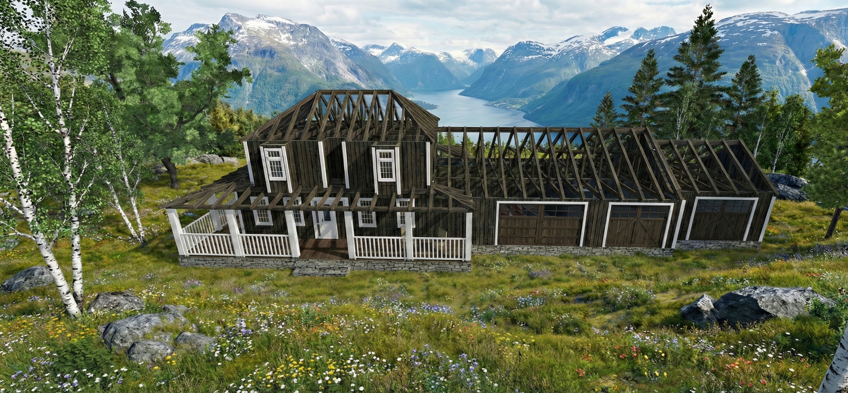 Visualization gallery - Grand Multi-Car House Plan — 4 Bedrooms, 538 m² (5,791 sq ft), Game Loft & 4-Car Garages