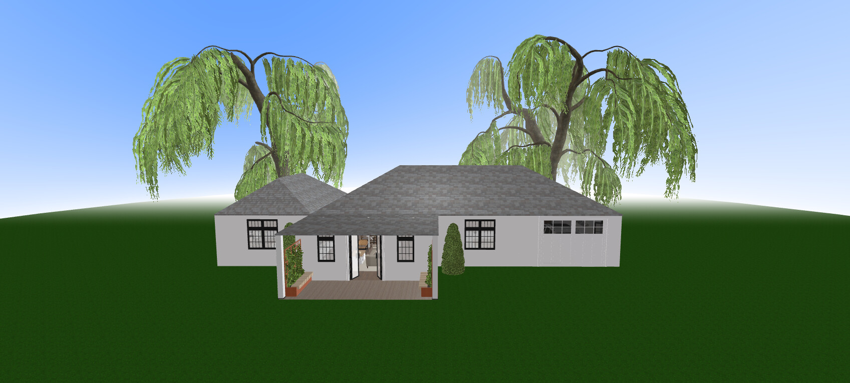 Visualization gallery - Bohemian Ranch House Plan — 2 Bedrooms, 2 Baths, 1-Car Garage, 2,130 sq ft