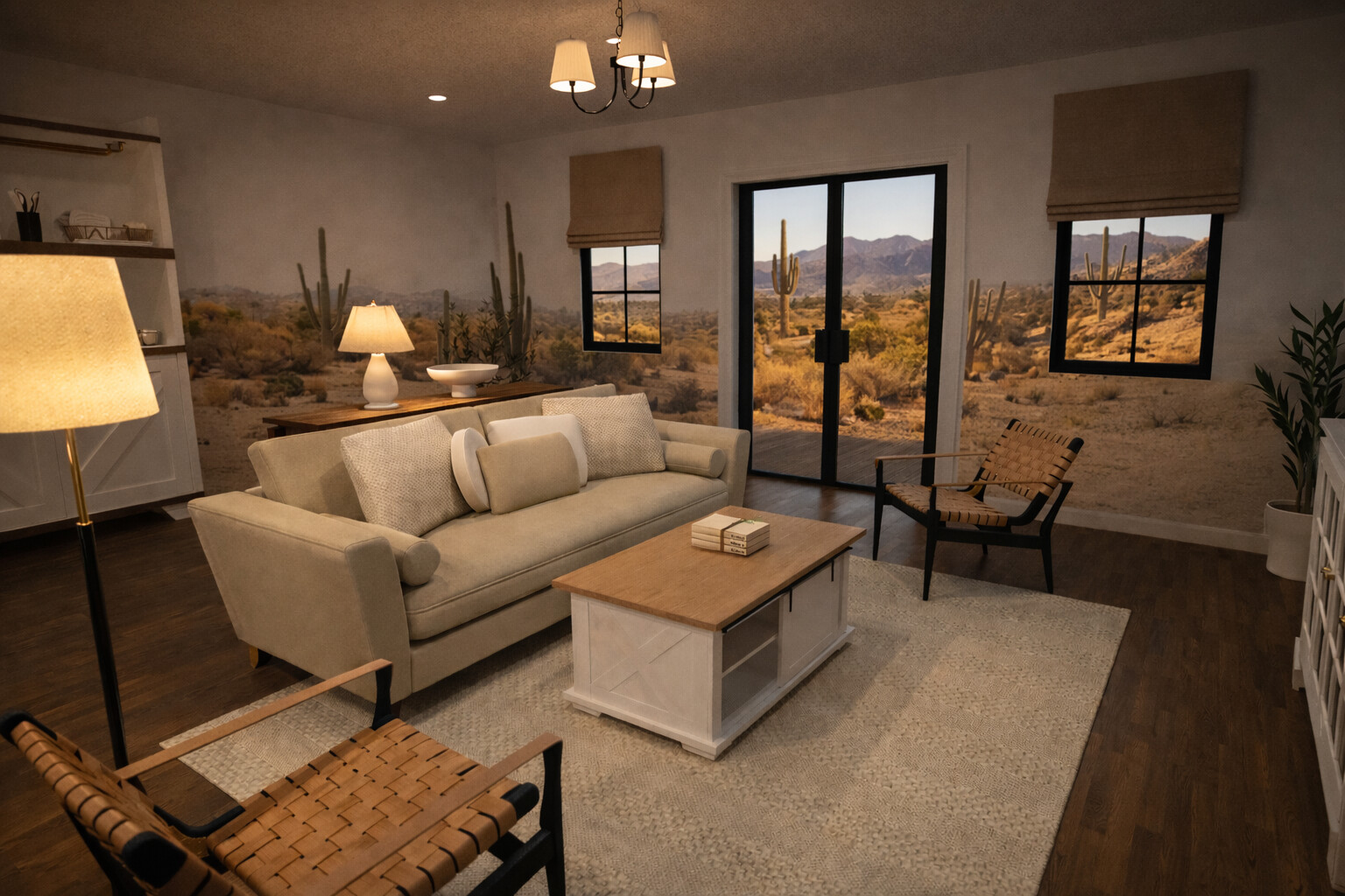 Visualization gallery - Bohemian Ranch House Plan — 2 Bedrooms, 2 Baths, 1-Car Garage, 2,130 sq ft