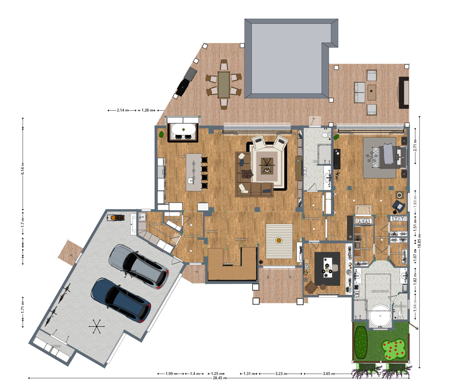 Blueprints - Stylish Dual-Level House Plan — 4 Bedrooms, 4.5 Baths, 364 m² (2-Car Garage)