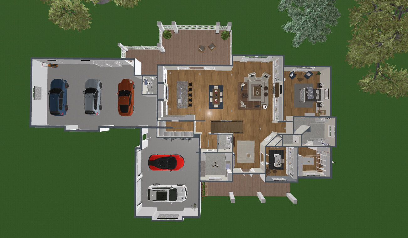 Visualization gallery - Grand Three-Story Estate House Plan — 6 Bedrooms, 8 Baths, 847 m² (9,117 sq ft)