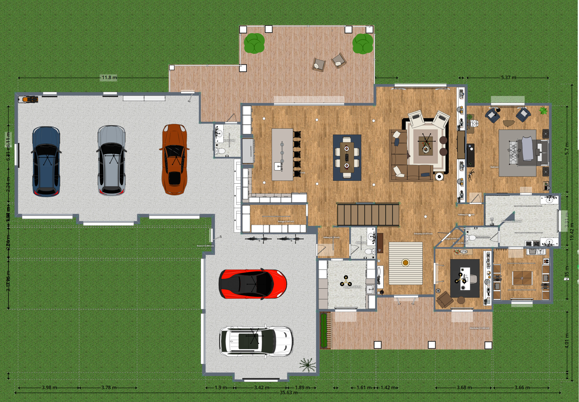 Blueprints - Grand Three-Story Estate House Plan — 6 Bedrooms, 8 Baths, 847 m² (9,117 sq ft)