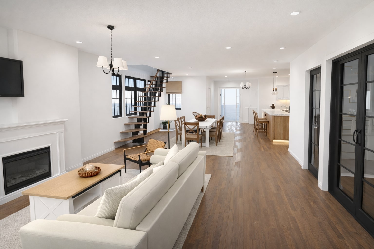 Galería de visualizaciones - Plano compacto de casa tipo cottage de 2 plantas — 3 dormitorios, 135 m² (sin garaje)