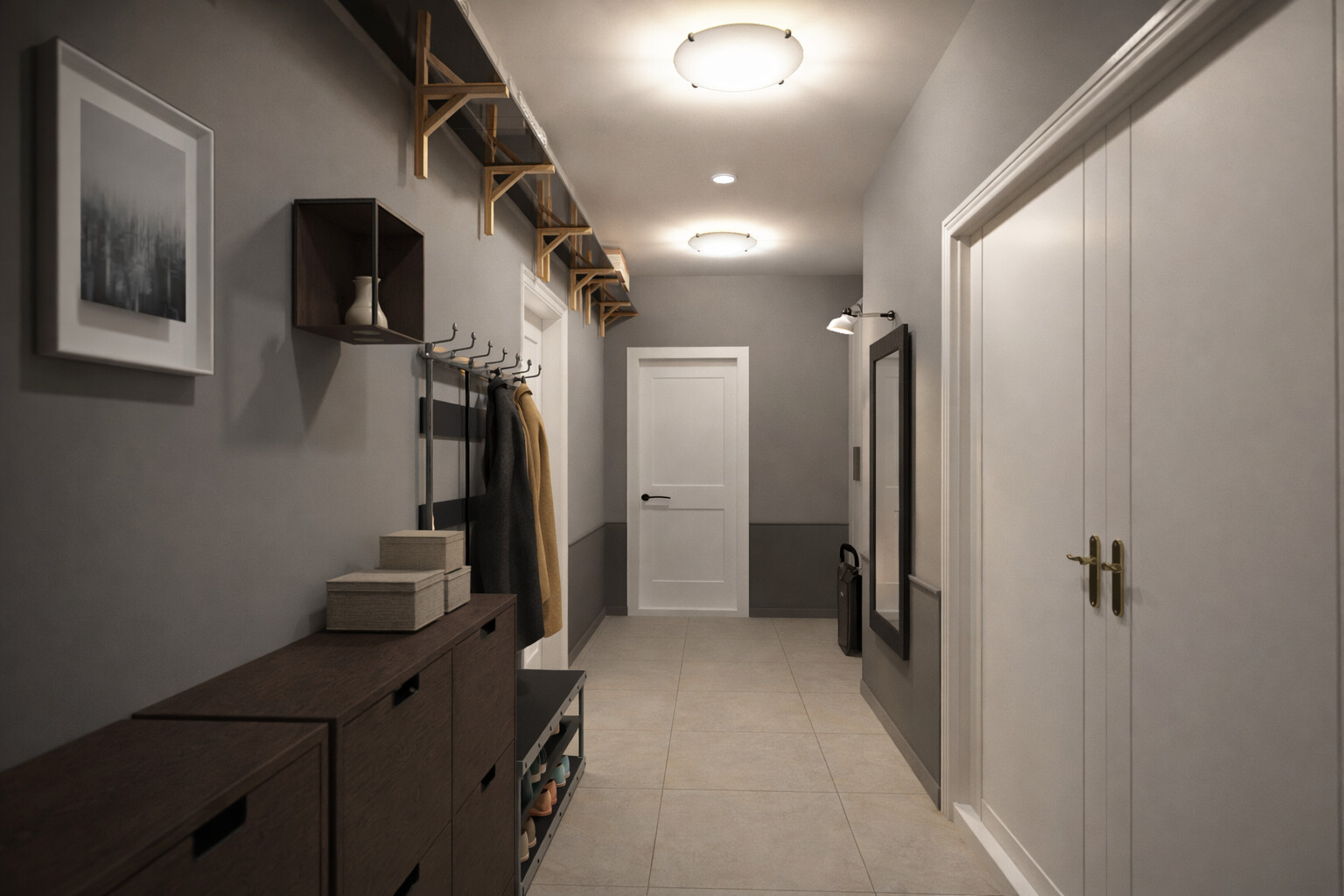 Visualization gallery - Charming Traditional Apartment Plan — 71 m² (764 sq ft), 1.5 Baths, Children’s Room, Balcony