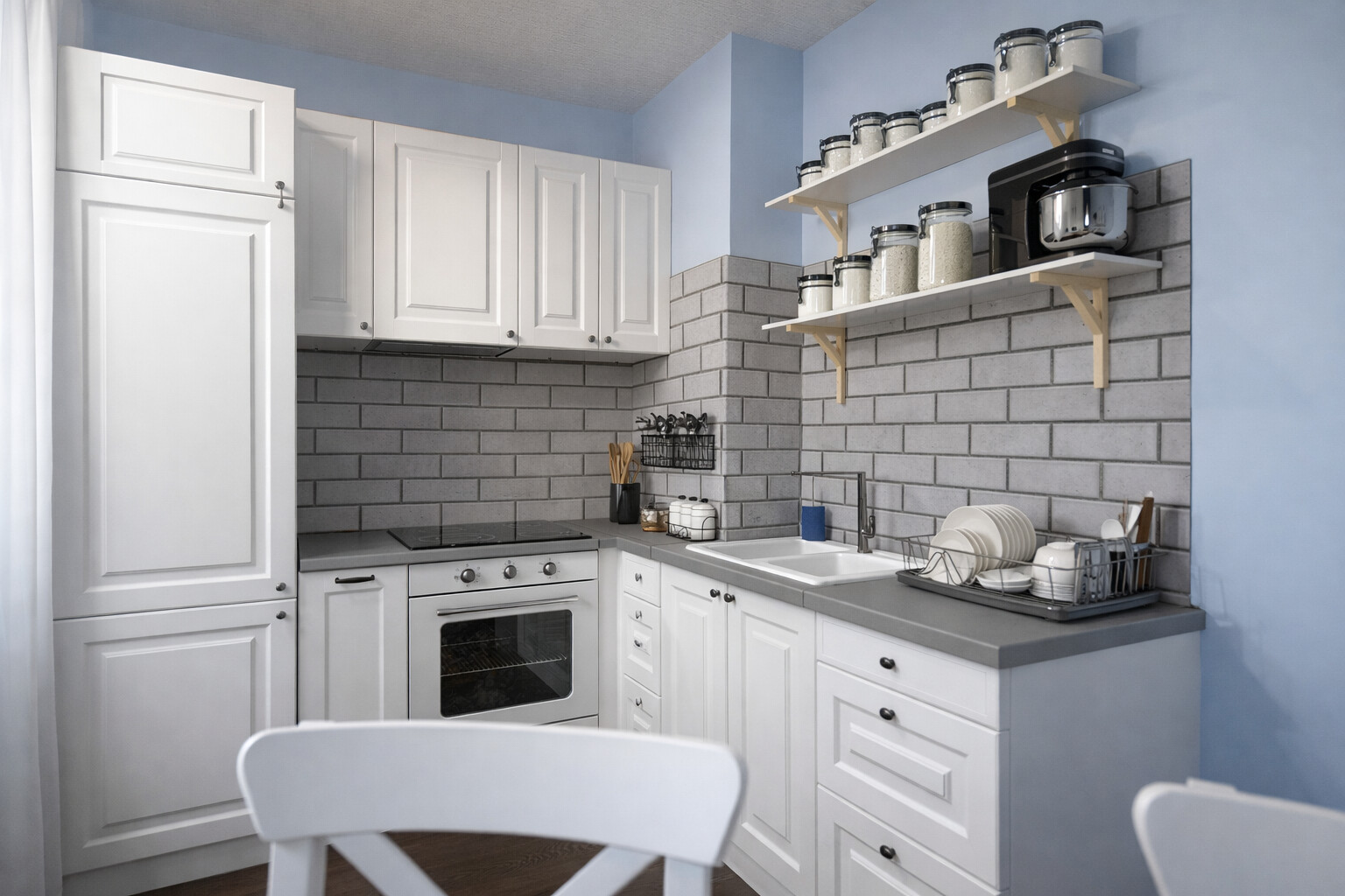 Visualization gallery - Cozy Two Bedroom Apartment Plan — 84 m² (904 sq ft), Dual Balconies, Pantry & Laundry Closet