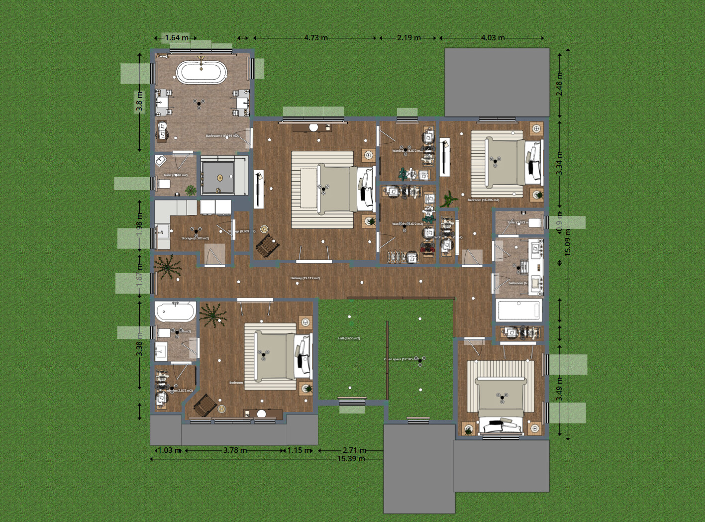 Blueprints - Stylish Two-Story Luxury Home Plan — 5 Bedrooms, 5.5 Baths, 356 m² (1-Car Garage)