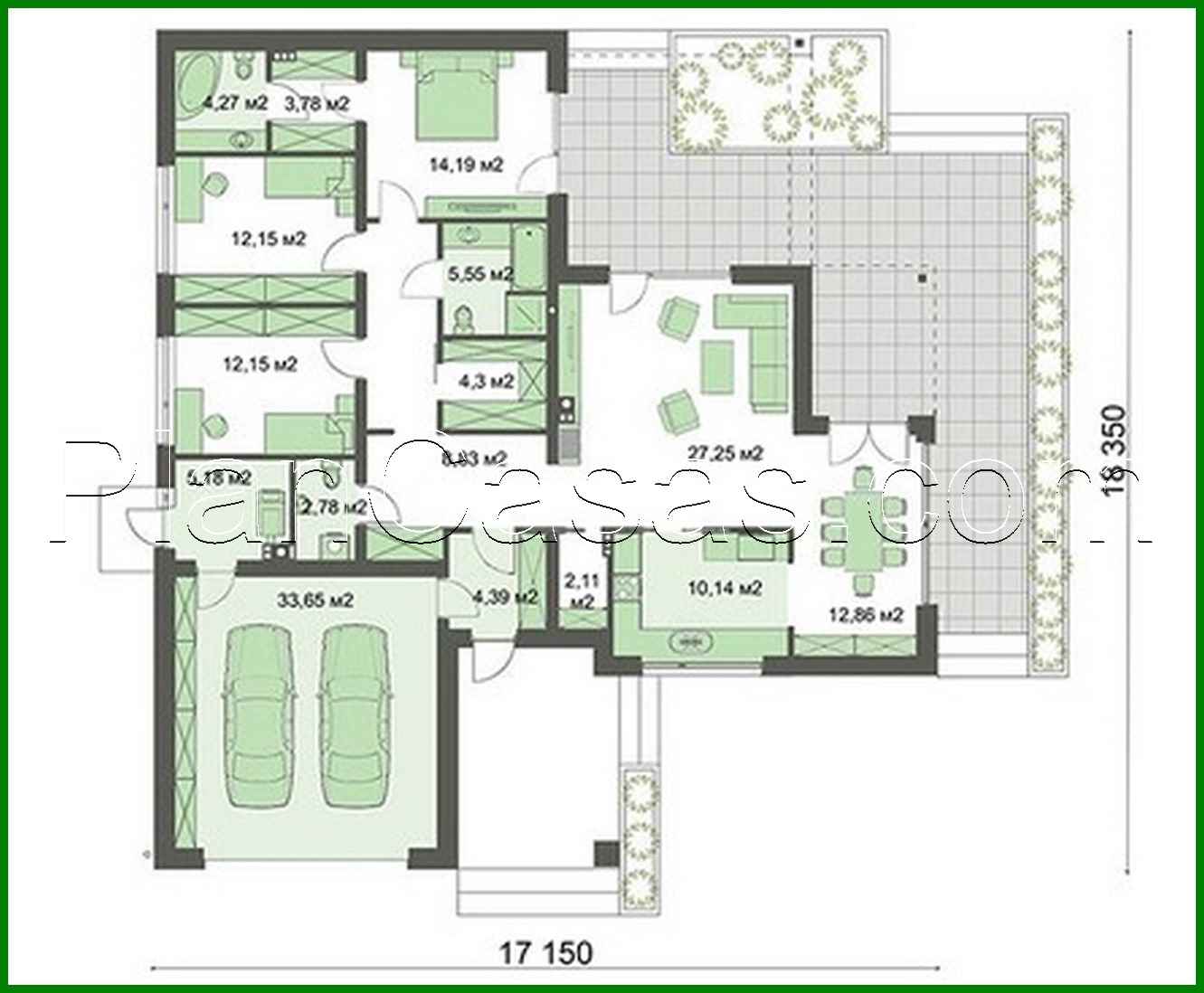 Visualization gallery - Elegant one-story modern house