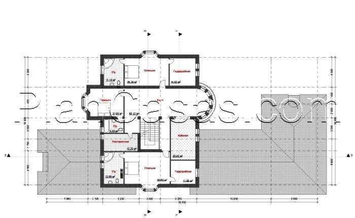 Visualization gallery - The project of a large two-story house with a pool and a garage for 2 cars