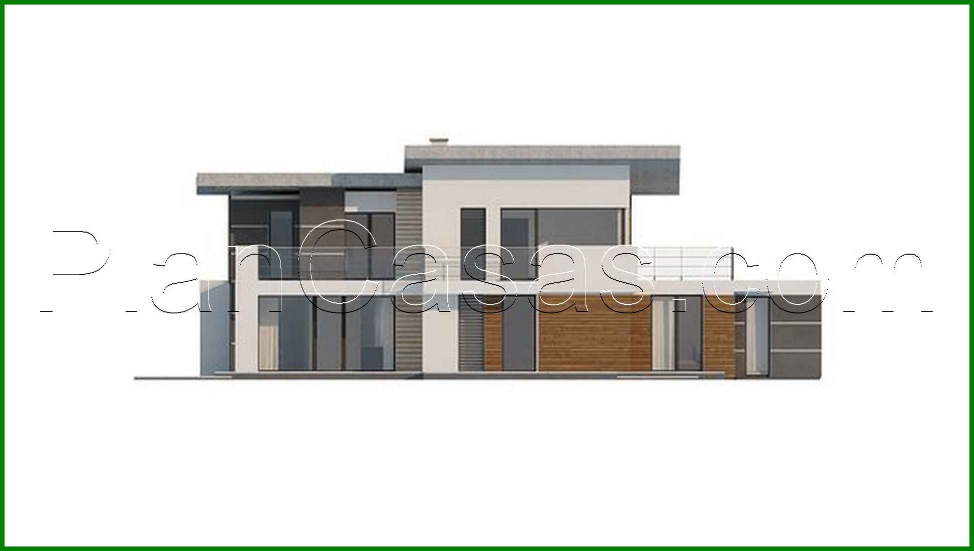 Visualization gallery - Modern two-story mansion with a terrace on the second floor