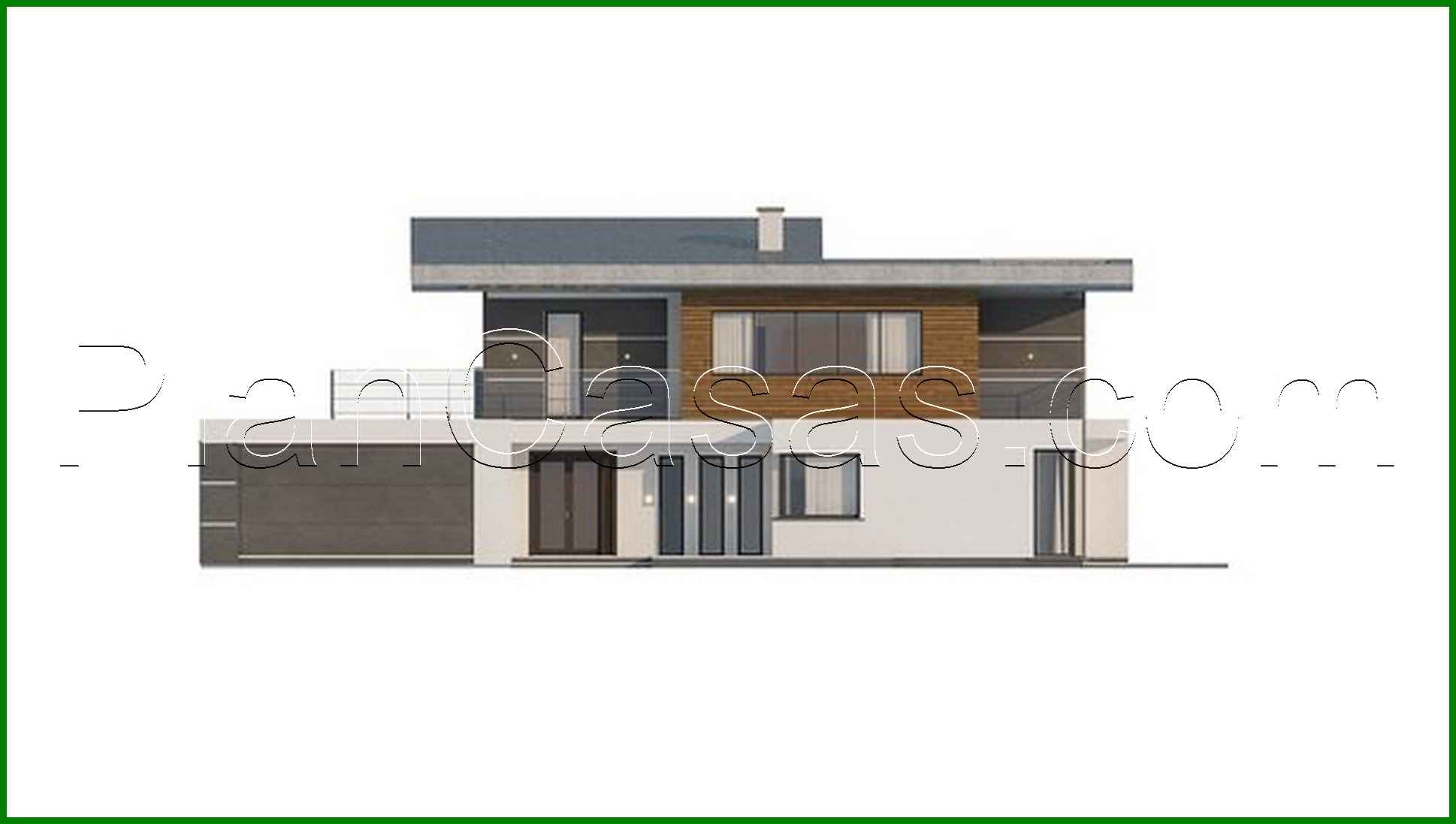 Visualization gallery - Modern two-story mansion with a terrace on the second floor