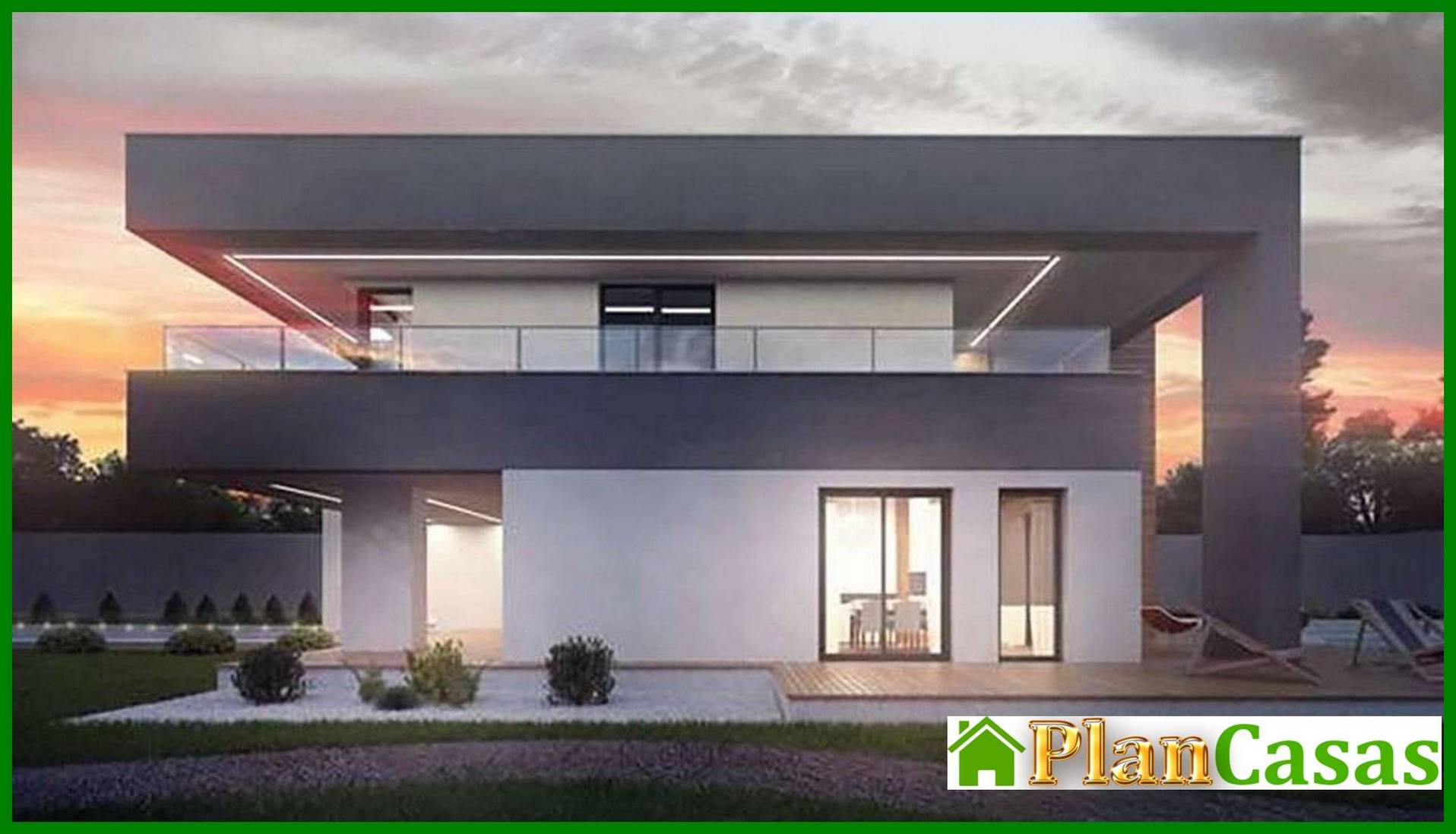 Visualization gallery - The project of a chic modern two-story mansion with a second light