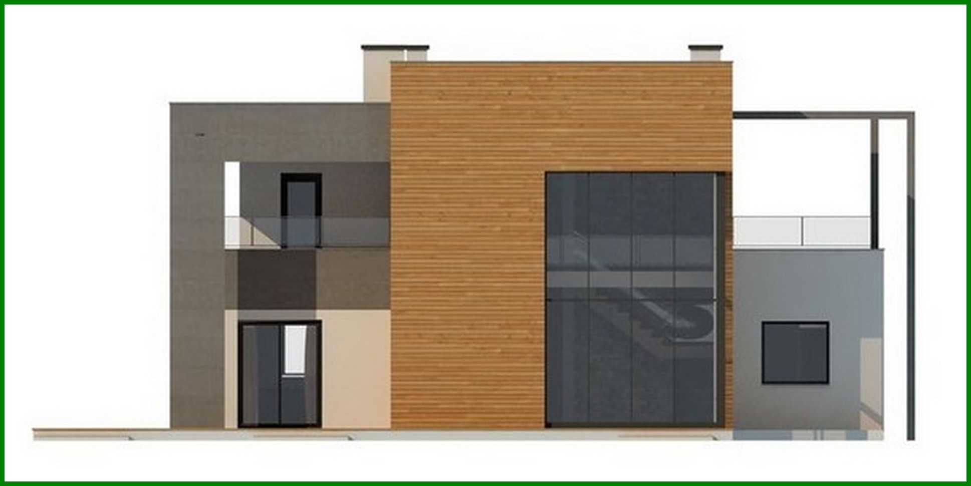 Visualization gallery - The project of a chic modern two-story mansion with a second light