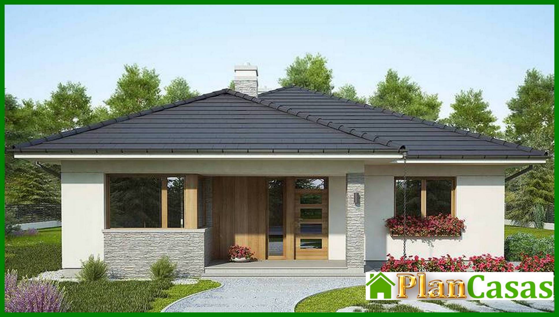 Visualization gallery - Elegant one-story house with three bedrooms