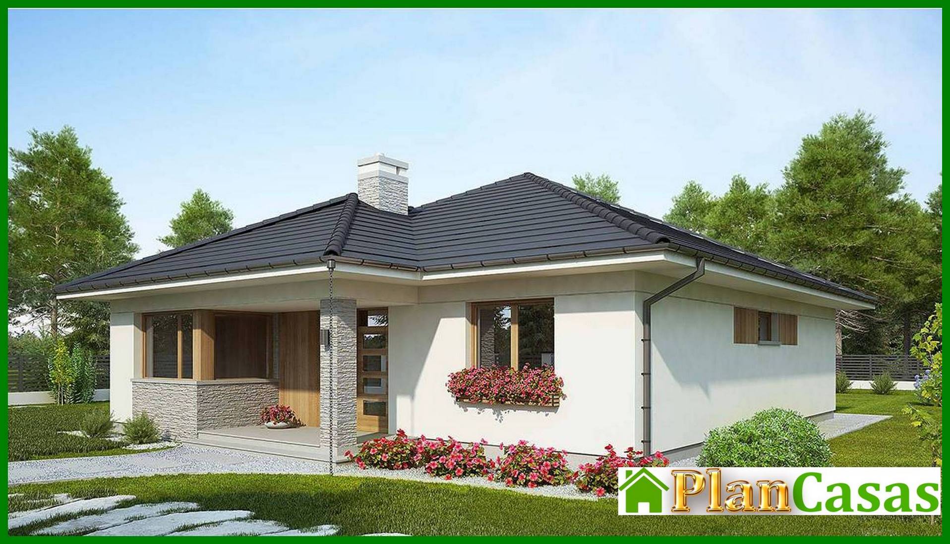Visualization gallery - Elegant one-story house with three bedrooms