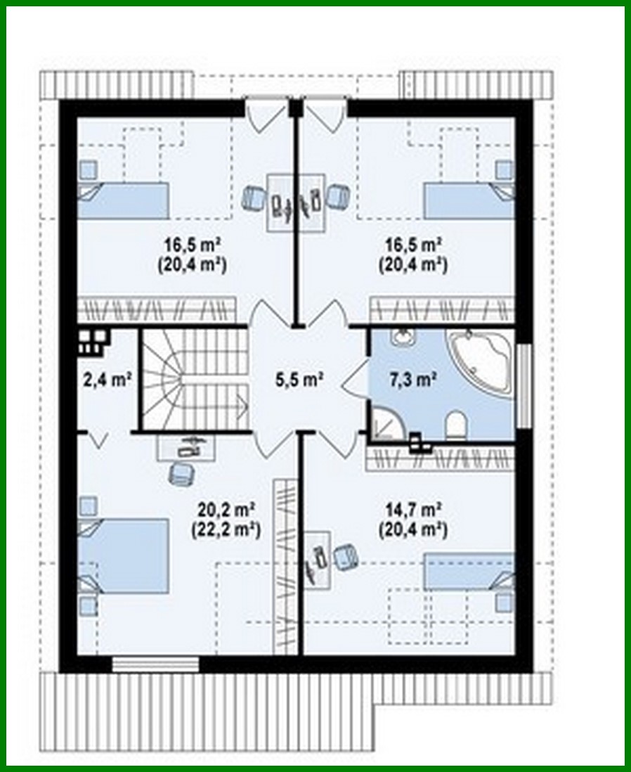 Visualization gallery - The project of a bright stylish classic house with an attic and a garage for a car