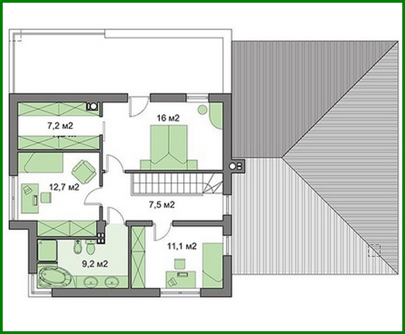 Visualization gallery - Two-story residential building with a semicircular veranda