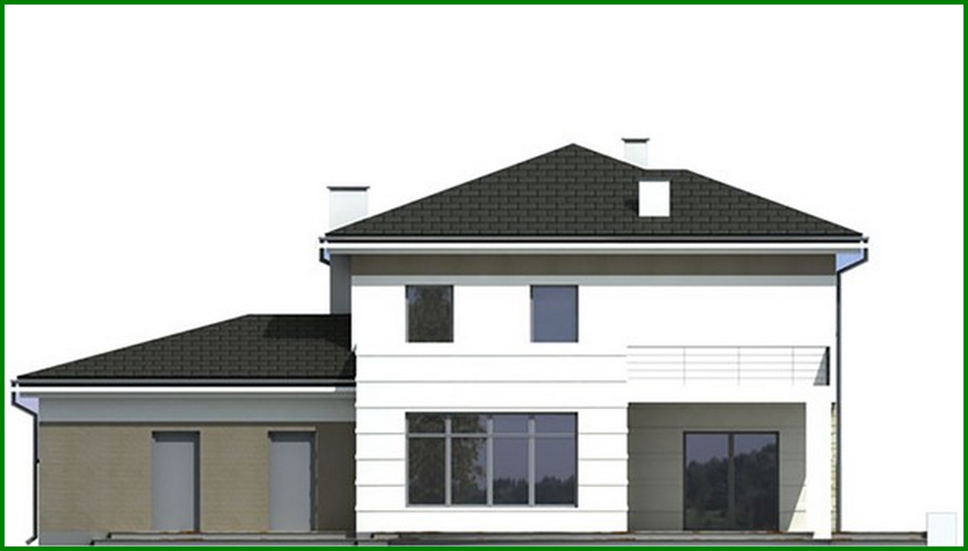Visualization gallery - Two-story residential building with a semicircular veranda