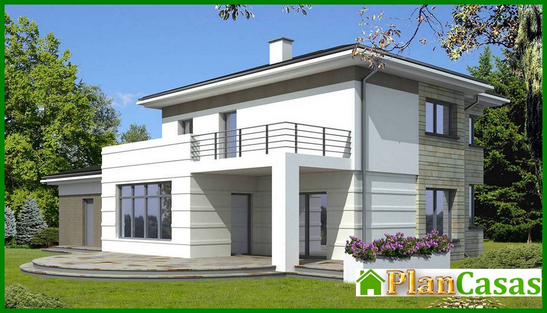 Visualization gallery - Two-story residential building with a semicircular veranda