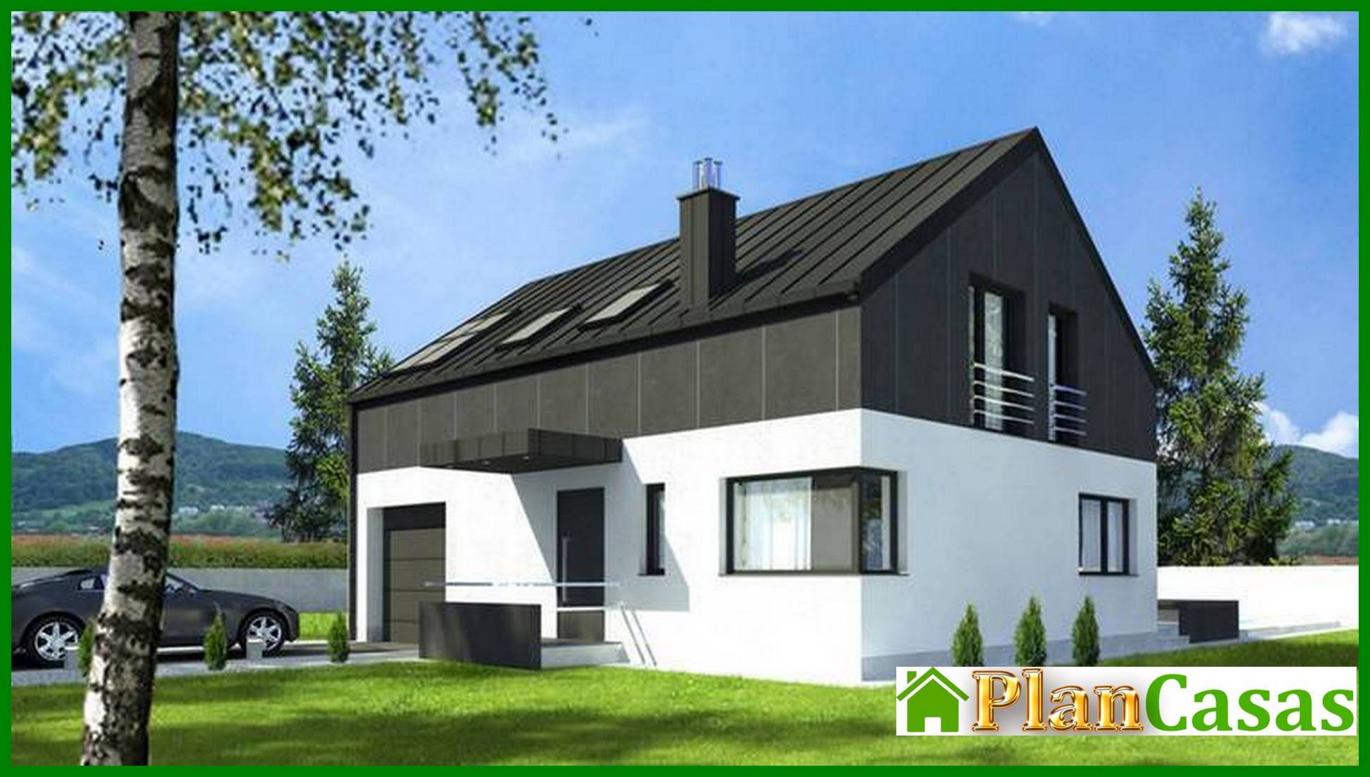 Visualization gallery - Stylish country house with a spacious living room