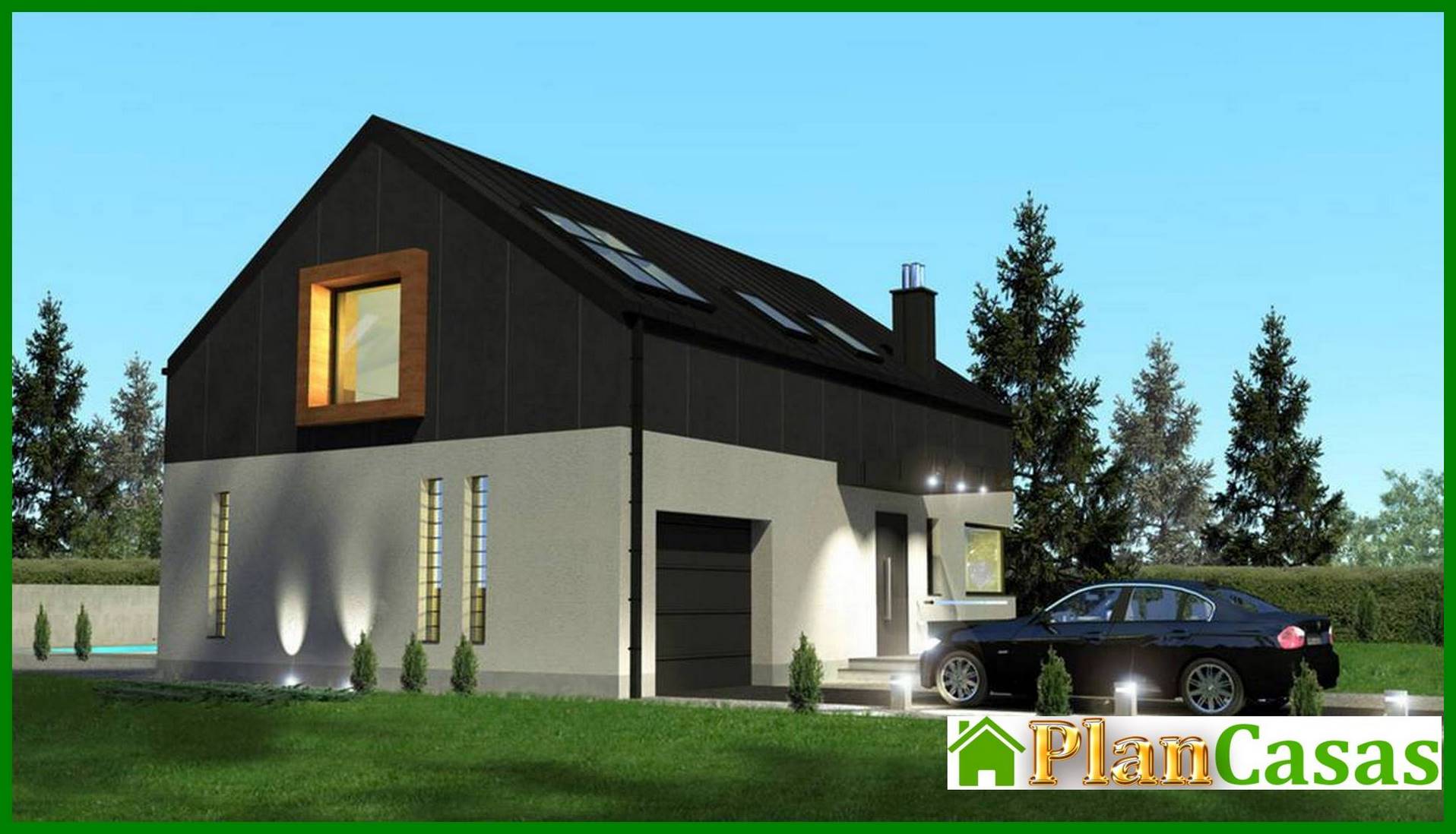 Visualization gallery - Stylish country house with a spacious living room