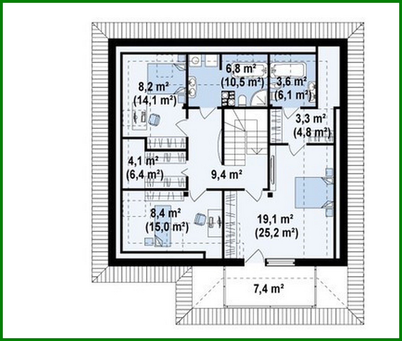 Visualization gallery - Cottage project with side terrace