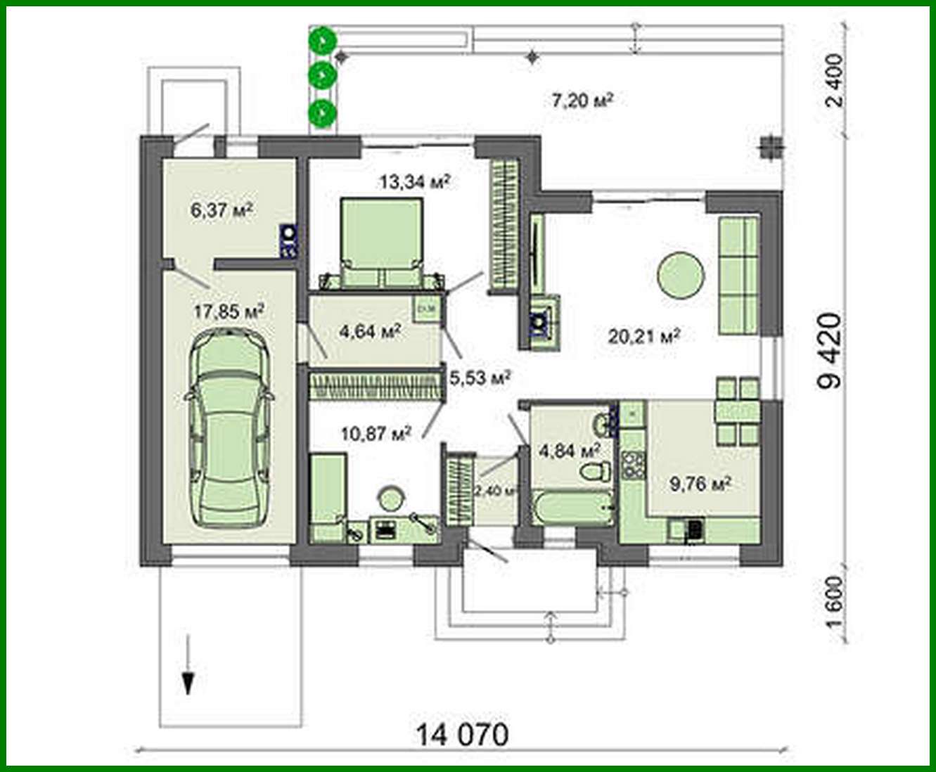 Visualization gallery - The project of a residential building in noble shades per 100 square meters. m with garage