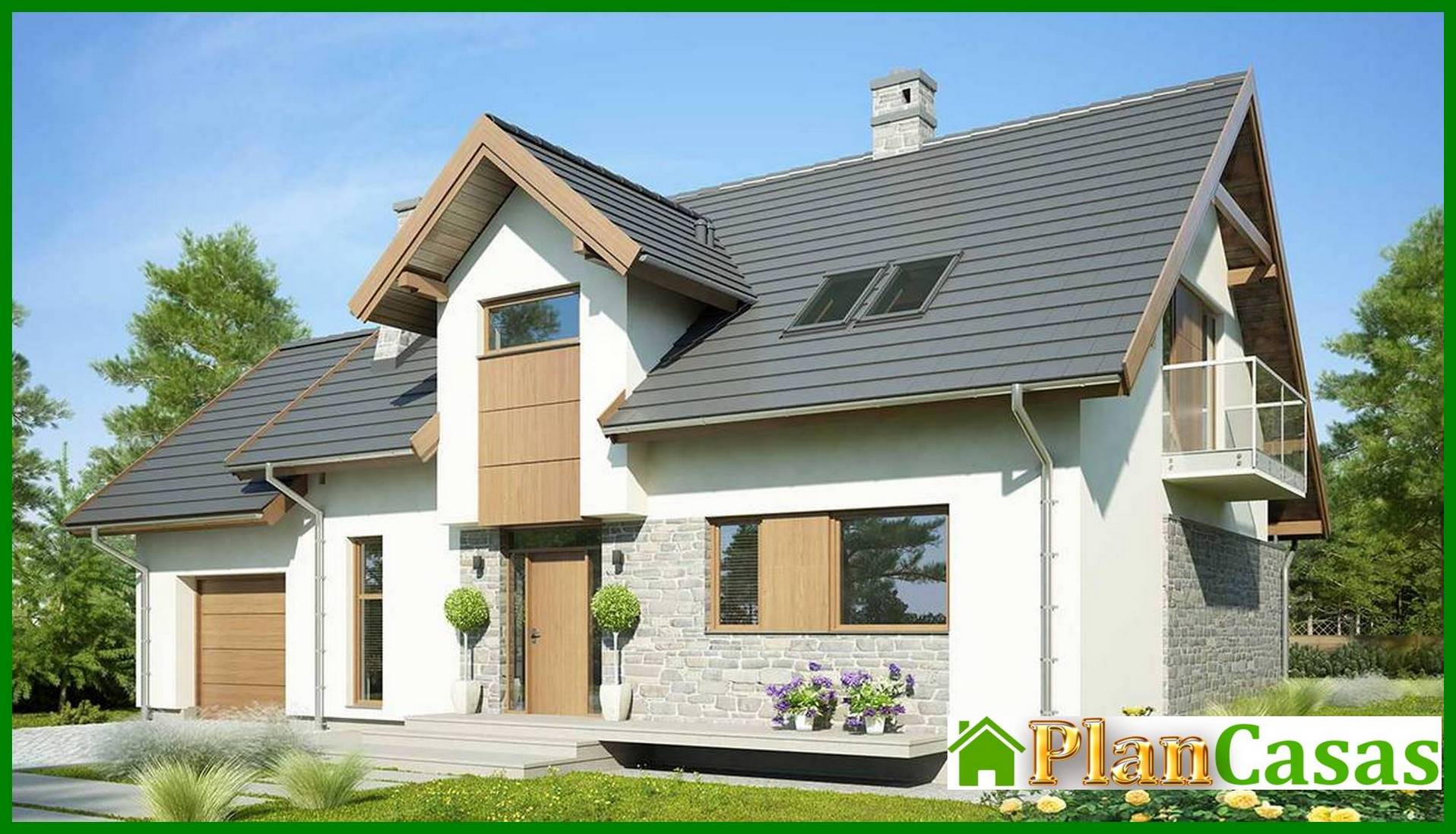 Visualization gallery - Beautiful house with stone decor