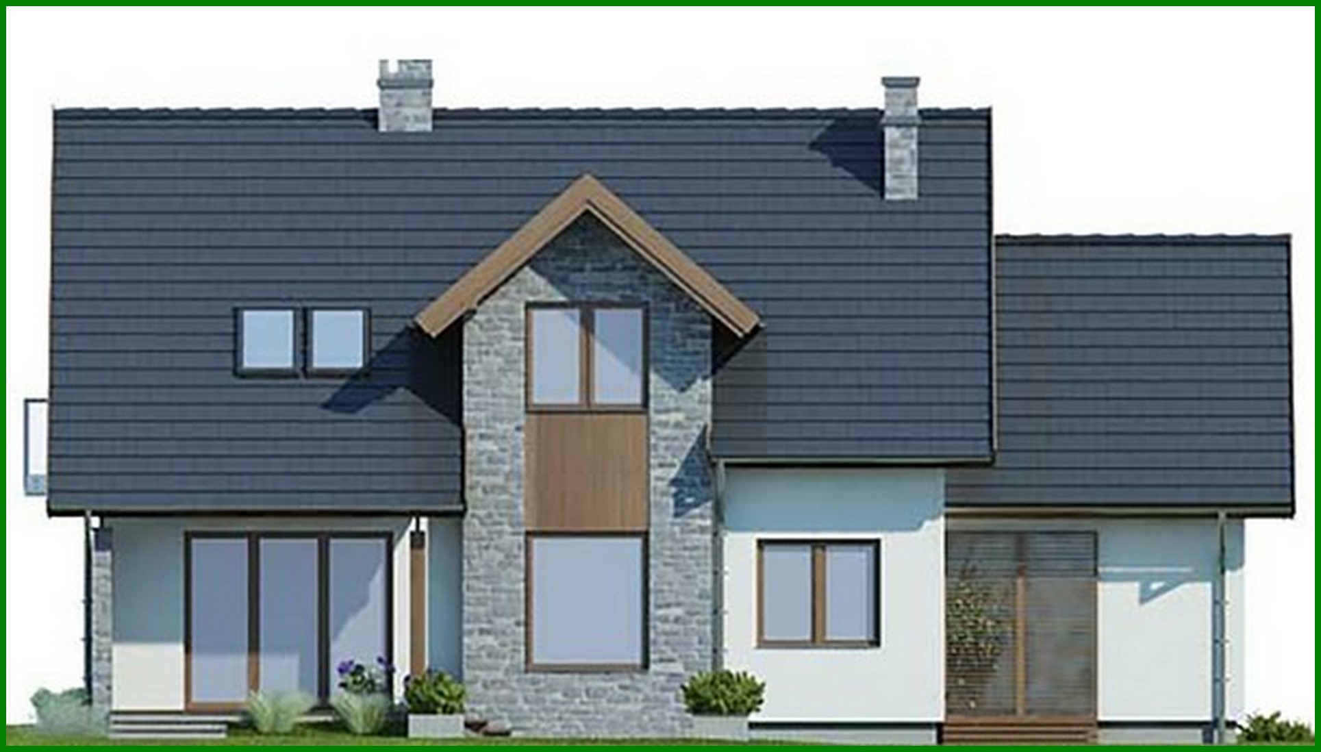 Visualization gallery - Beautiful house with stone decor