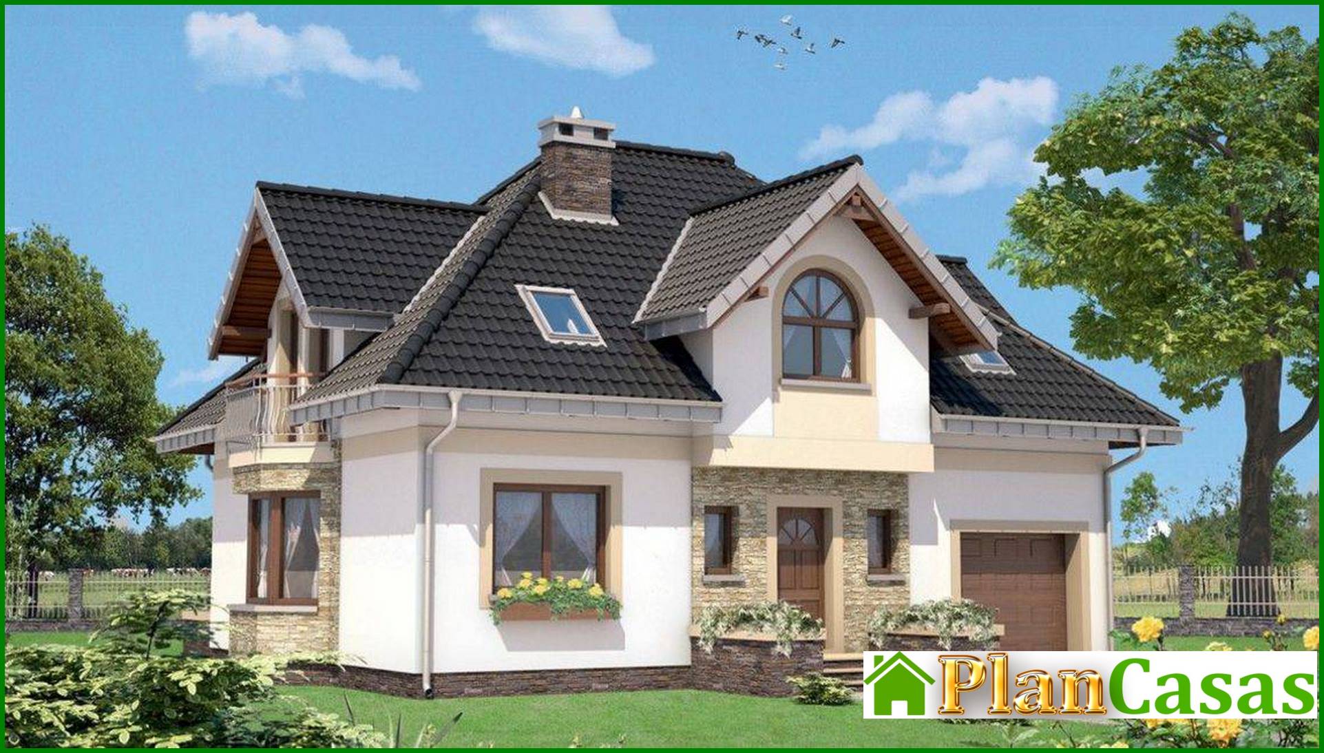 Galería de visualizaciones - Proyecto de elegante mansión con superficie habitable de 180 m²