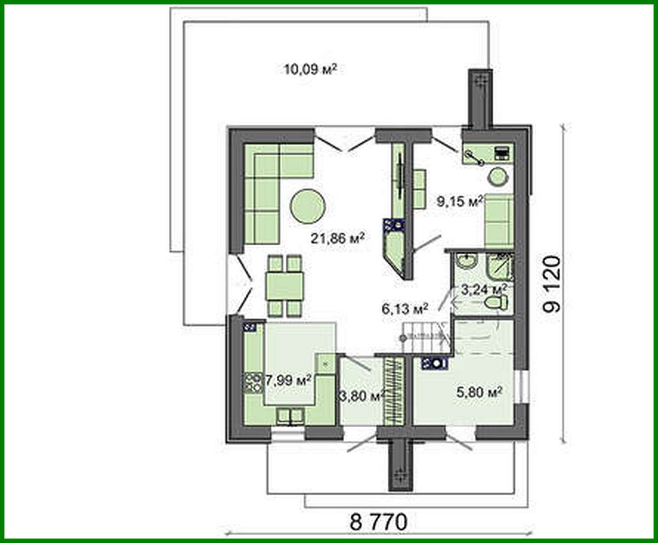 Visualization gallery - Compact two-story house 8 x 11