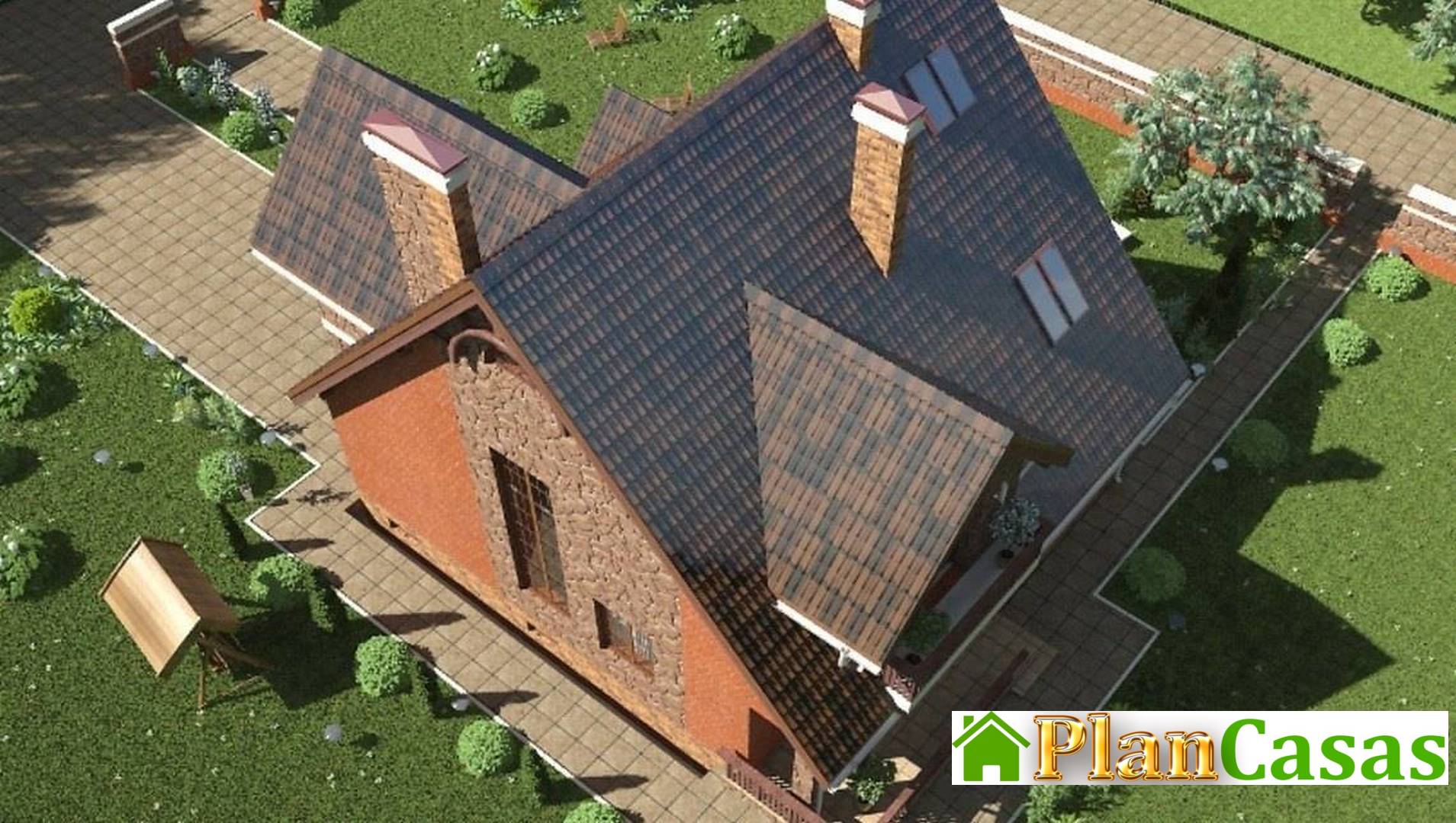Visualization gallery - Original project of a beautiful cottage with a brick facade