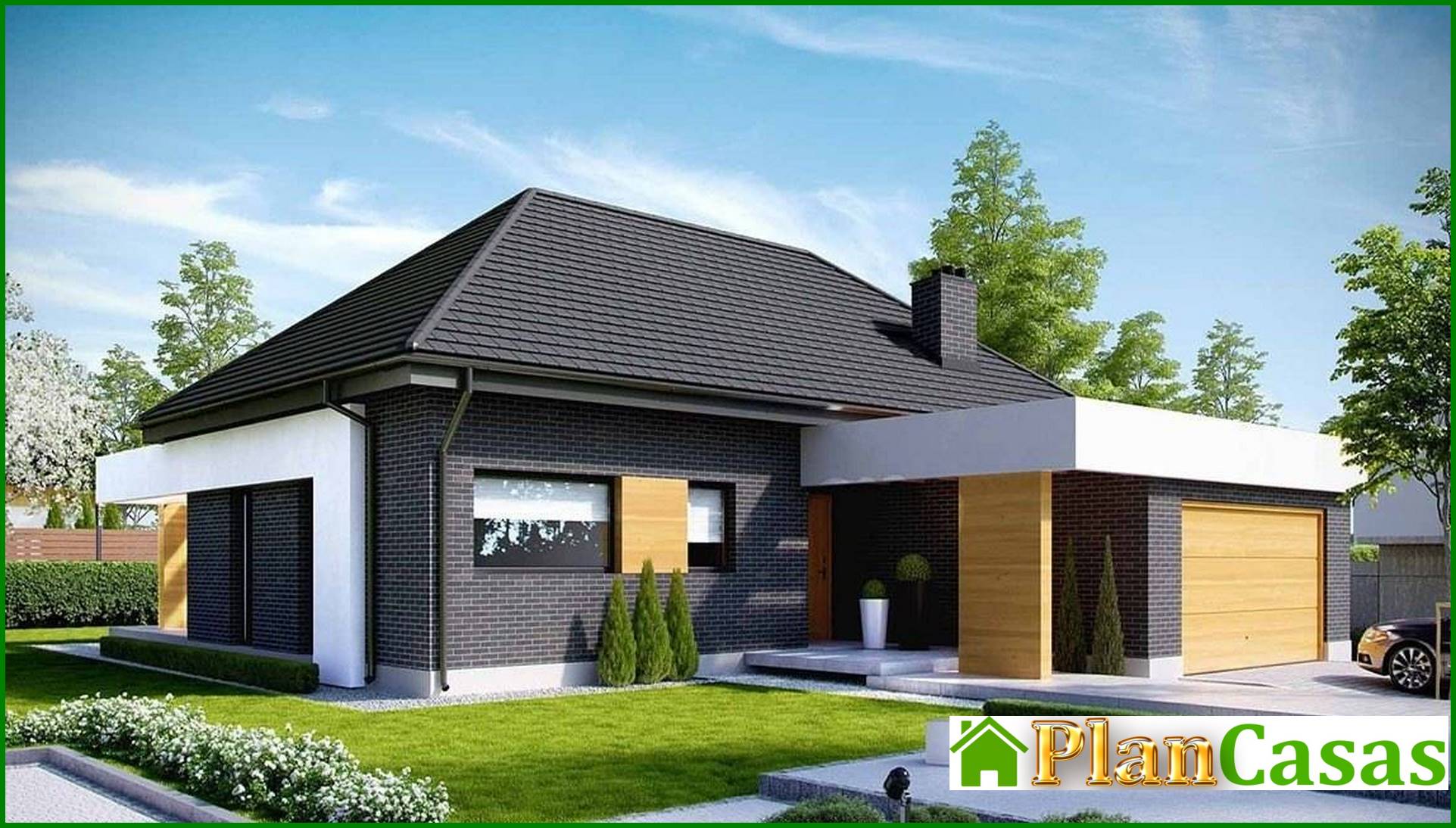 Unusual brick-built residential building house plan