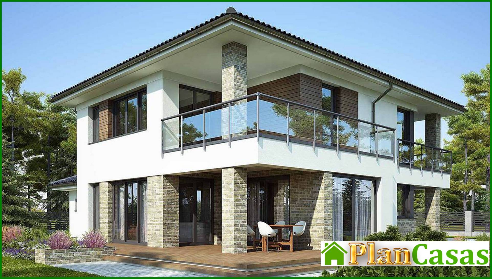 Visualization gallery - Chic house with glazed balconies and terraces