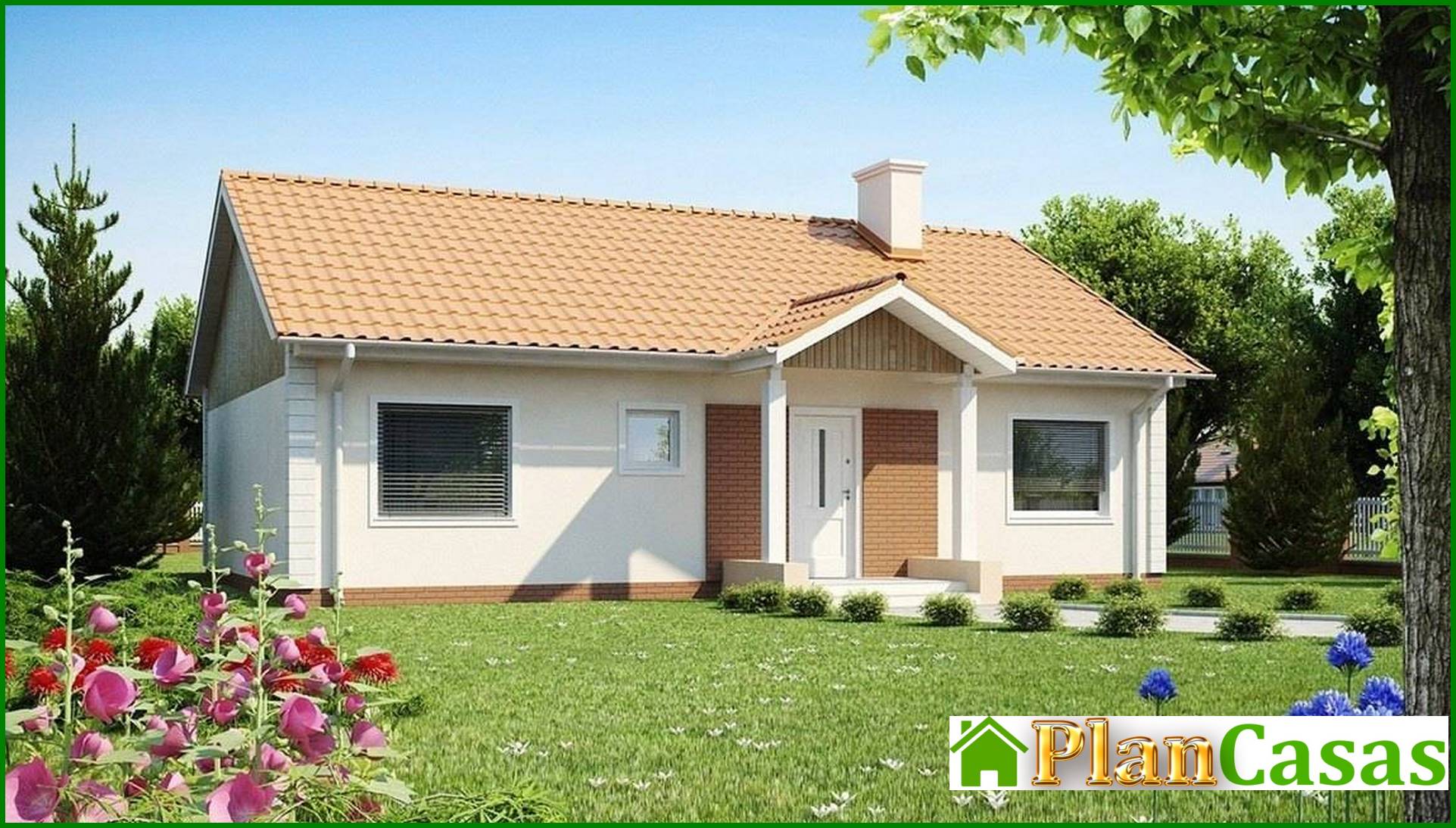 Single-storey house project without internal load-bearing walls house plan