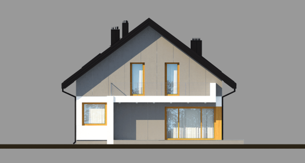 Visualization gallery - Two-storey stylish house with two balconies