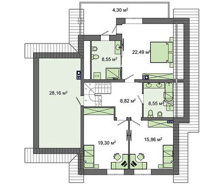 Visualization gallery - Project of a modern house with an attic