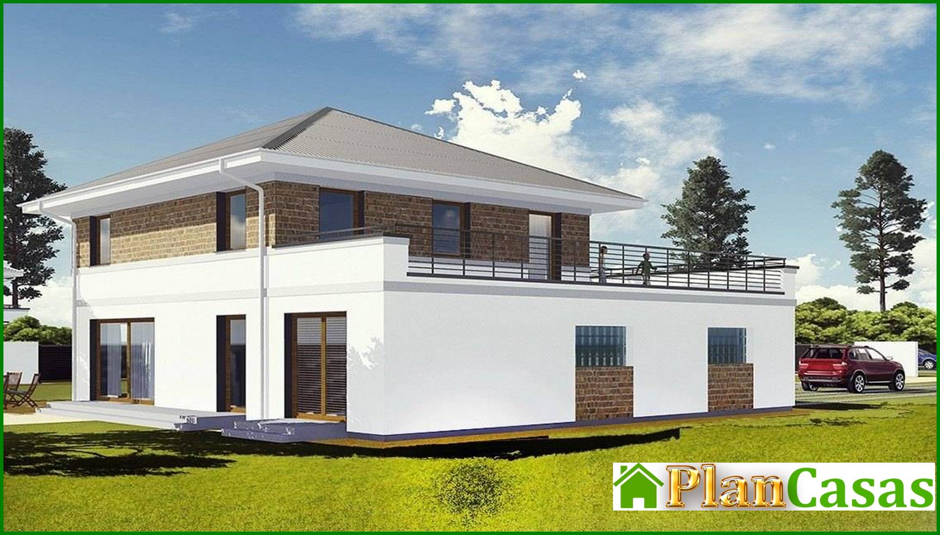 Visualization gallery - Beautiful residential mansion with a spacious terrace