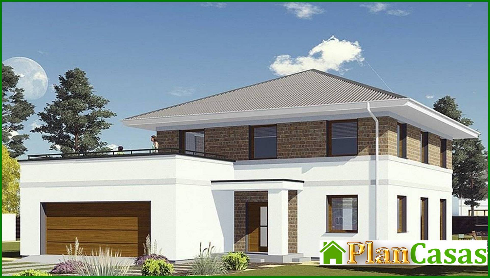 Beautiful residential mansion with a spacious terrace house plan