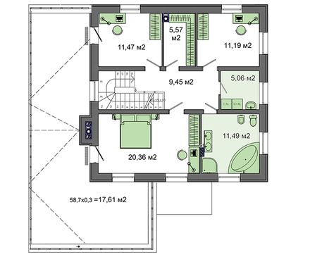 Visualization gallery - Beautiful residential mansion with a spacious terrace