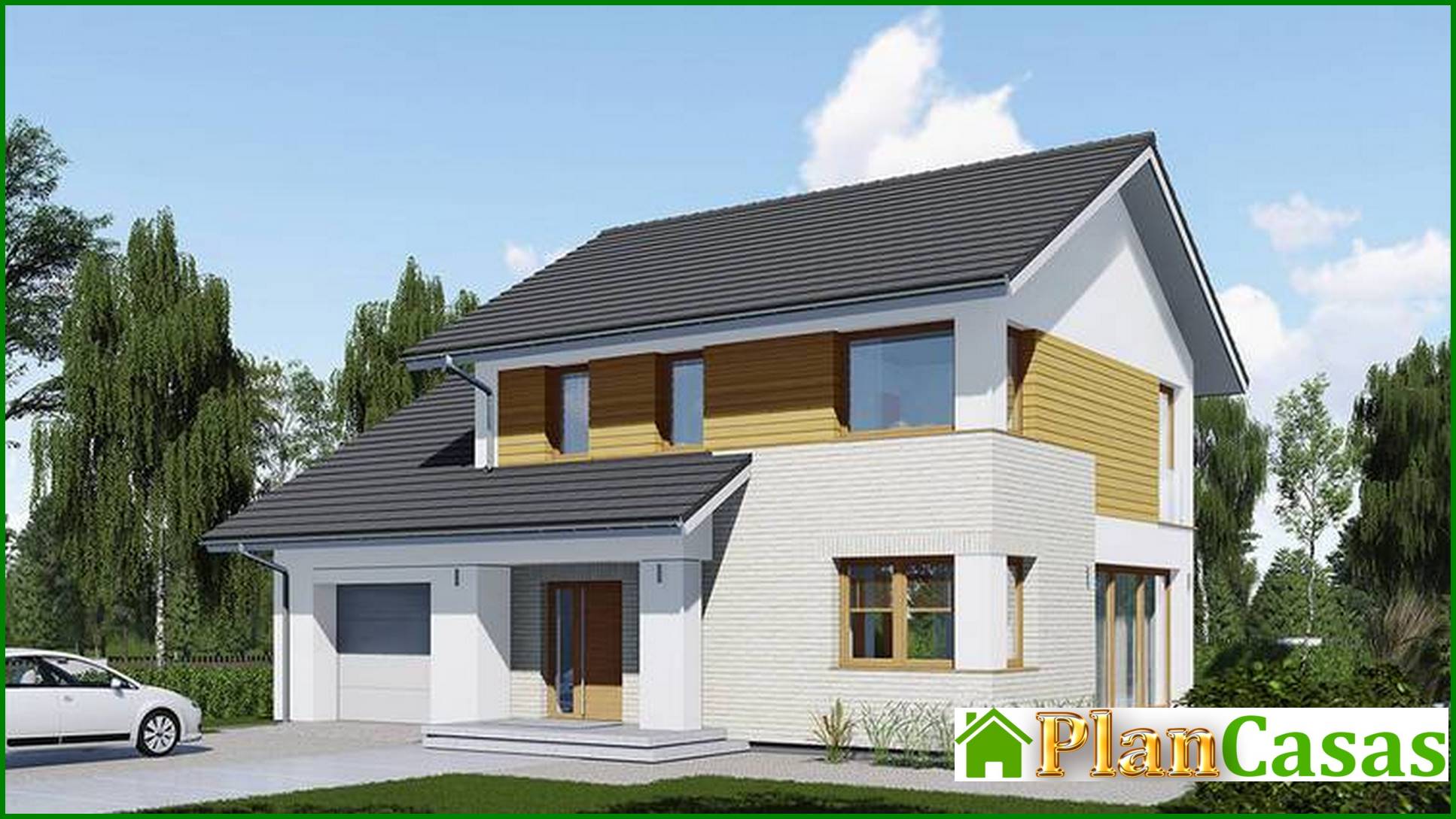 Attractive mansion with attic and garage house plan