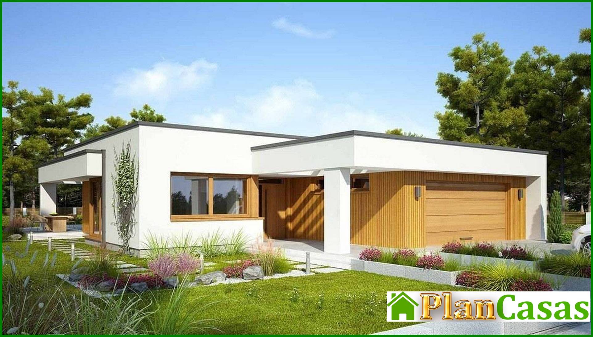 Modern house with three bedrooms and three bathrooms house plan