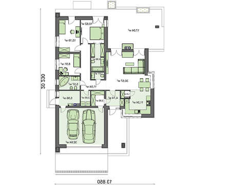 Visualization gallery - Modern house with three bedrooms and three bathrooms