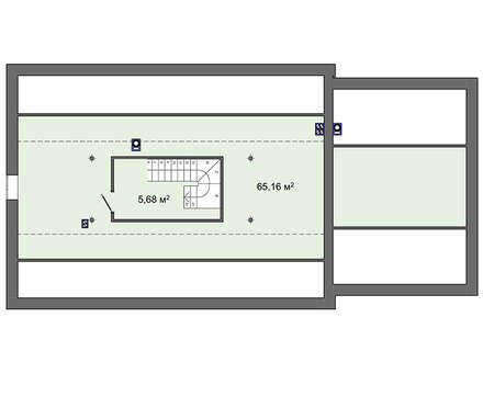 Visualization gallery - The project of a one-story cottage with a garage for two cars