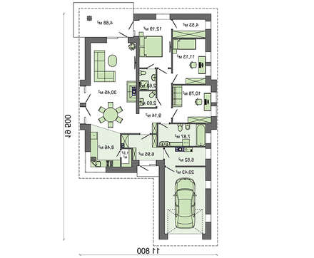 Galería de visualizaciones - Proyecto de casa de una planta con decoración de piedra artificial