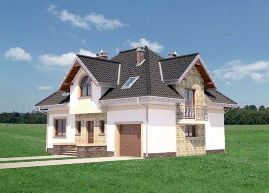 Galería de visualizaciones - Proyecto de elegante mansión con superficie habitable de 180 m²