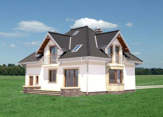 Galería de visualizaciones - Proyecto de elegante mansión con superficie habitable de 180 m²