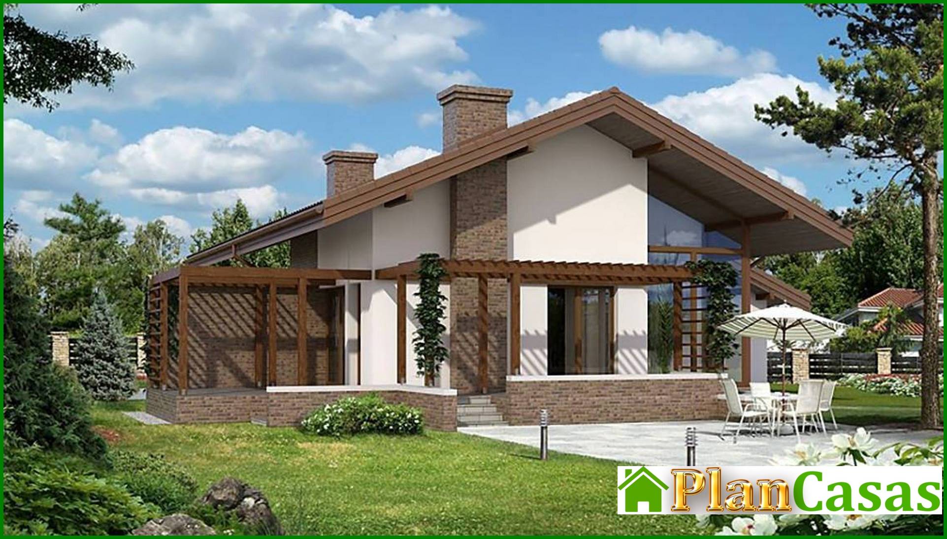 Beautiful two-story house with a chic living room house plan