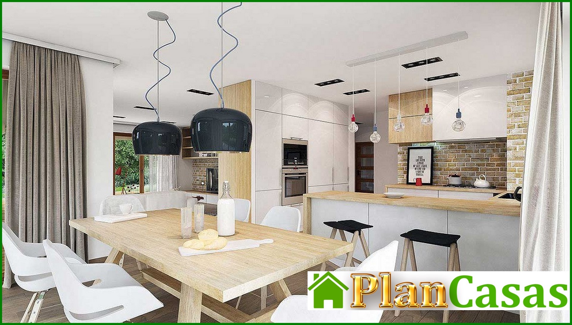 Visualization gallery - One-story house with huge windows in the living room