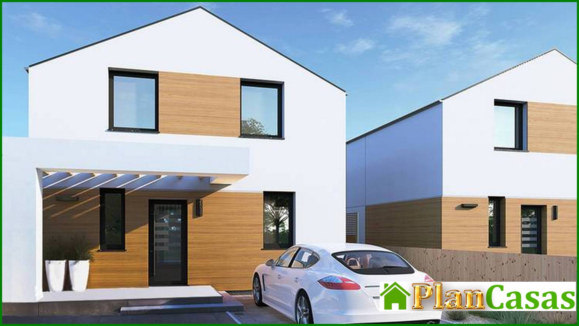 Modern two-story cottage with three bedrooms house plan